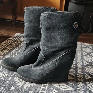 UGG Black Suede Winter Boots